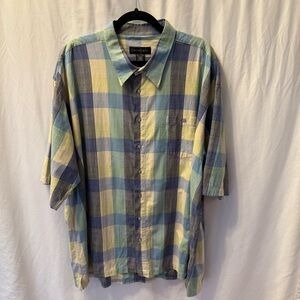 Cotton Reel Textured Cotton Blend 3XLT Shirt Plaid Grandpacore Church Big & Tall